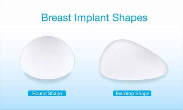 breast implant shapes round teardrop